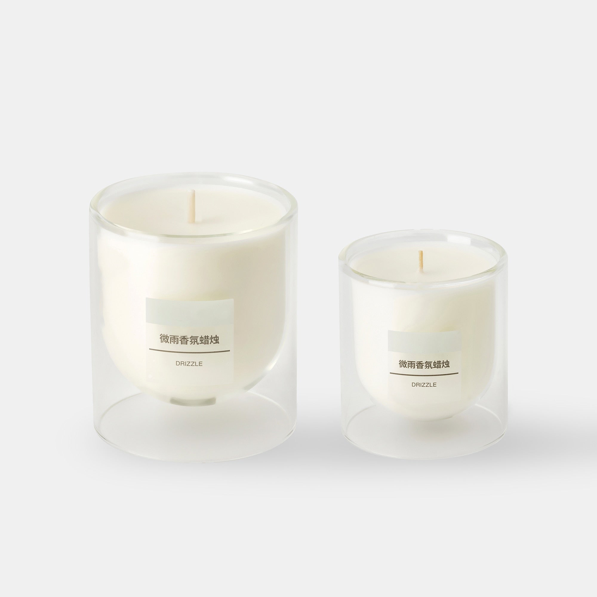 Scented Double Wall Glass Candle - Light Rain