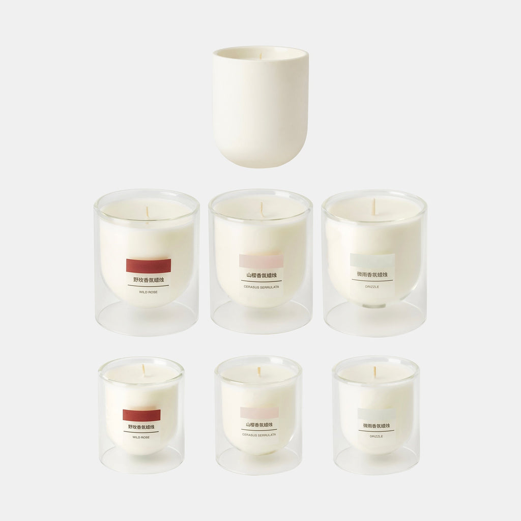Scented Double Wall Glass Candle - Light Rain