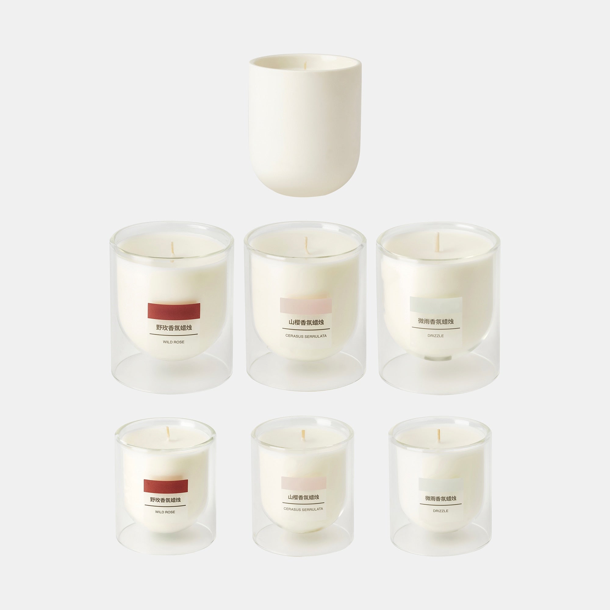 Scented Double Wall Glass Candle - Light Rain