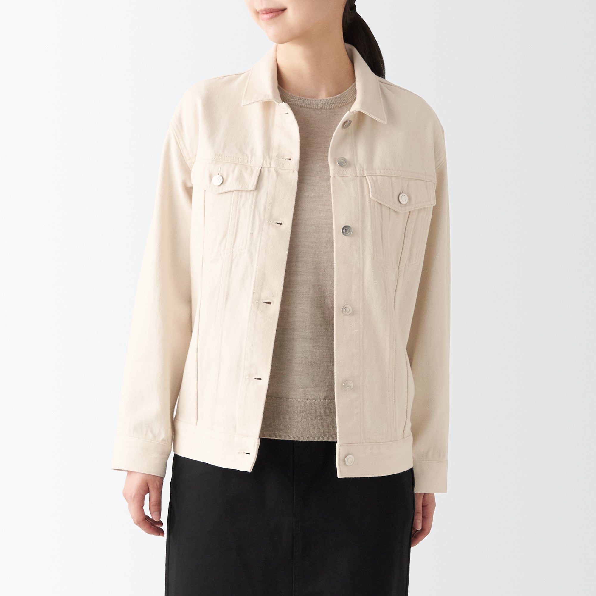 Women's Washed Denim Jacket - Natural