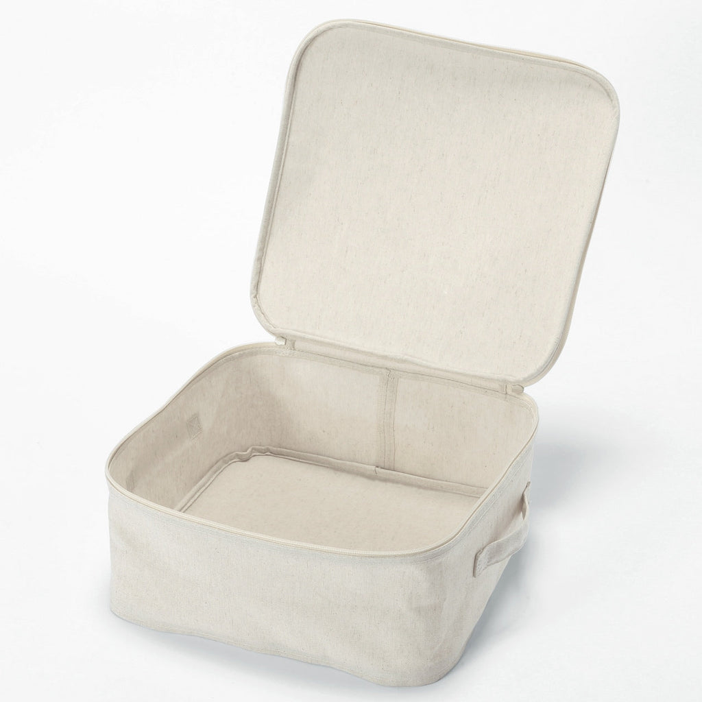 Polyester Linen Soft Box Square with Lid - Small