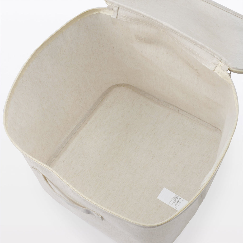 Polyester Linen Soft Box with Lid - Large
