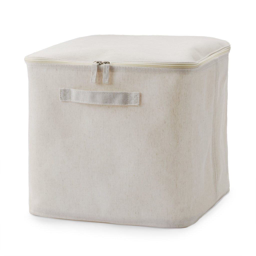 Polyester Linen Soft Box with Lid - Large