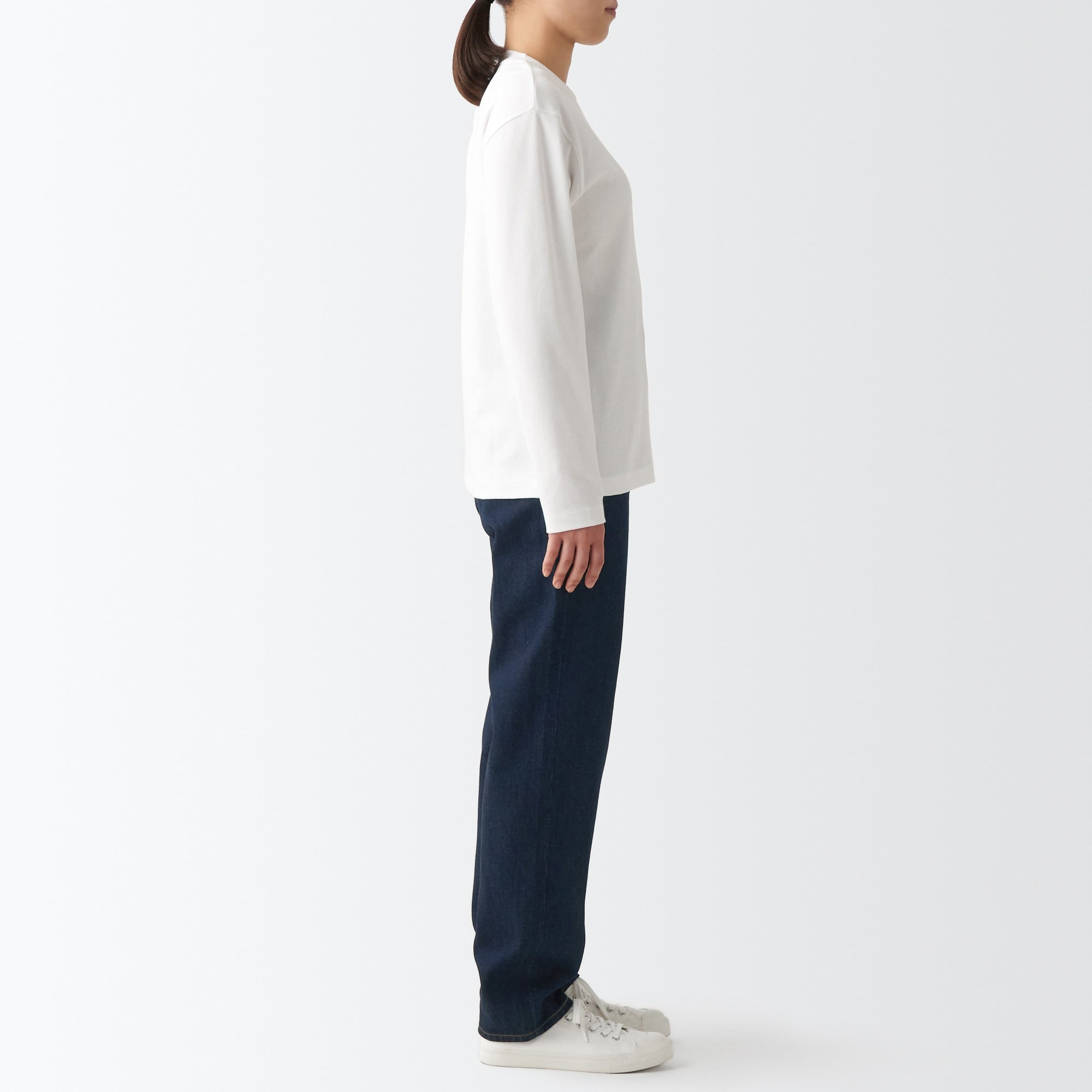 Women's Denim Regular Pants Dark Navy (L 30inch / 77cm)