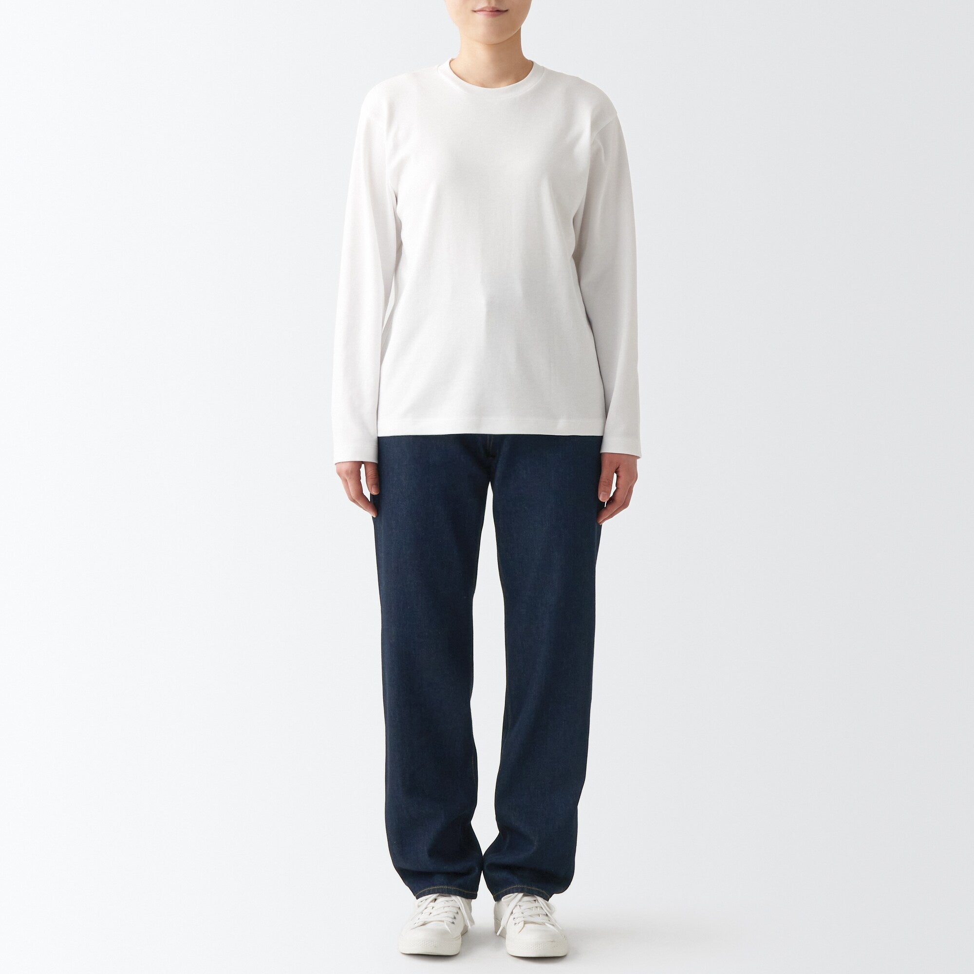 Women's Denim Regular Pants Dark Navy (L 30inch / 77cm)