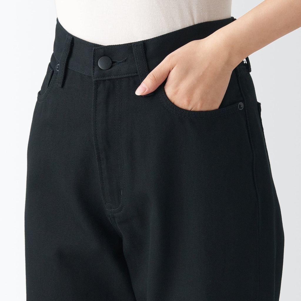 Women's Denim Regular Pants Black (L 30inch / 77cm)