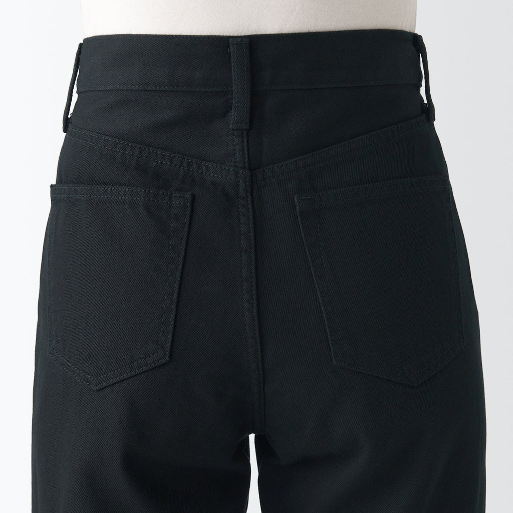Women's Denim Regular Pants Black (L 30inch / 77cm)