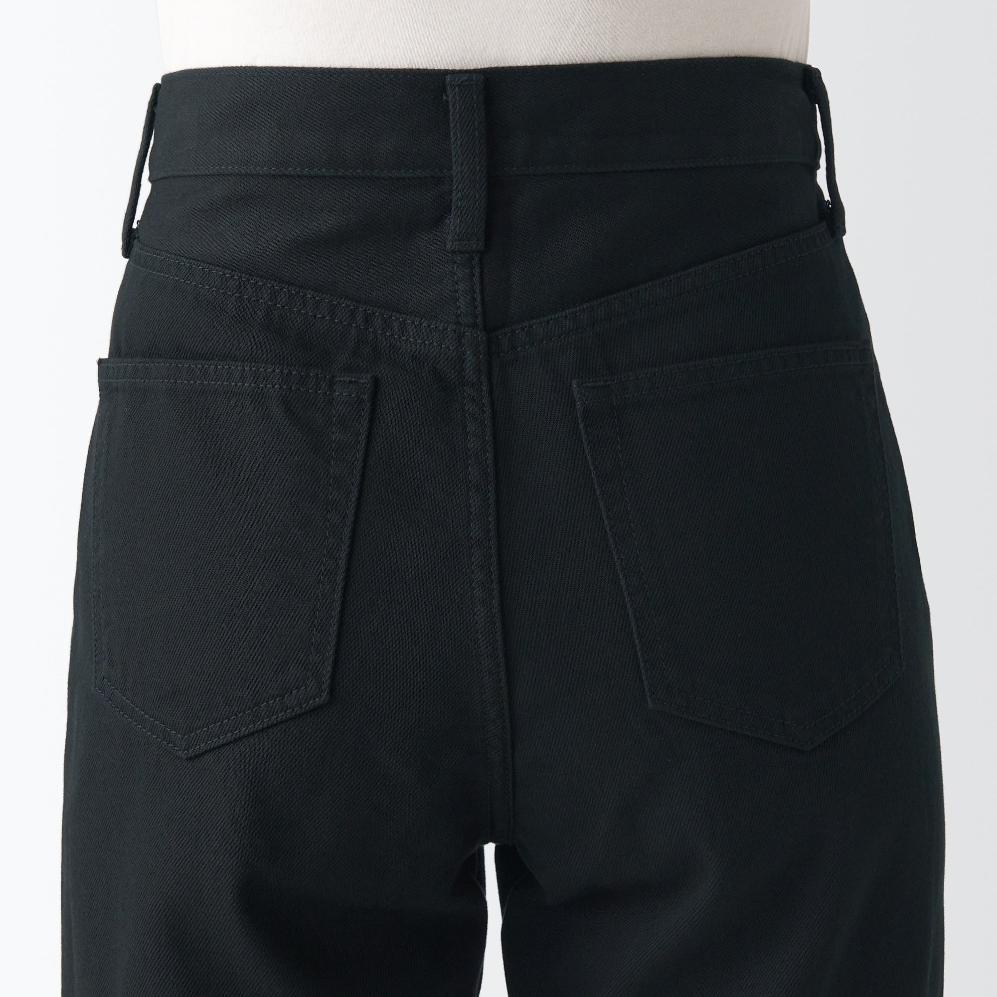 Women's Denim Regular Pants Black (L 30inch / 77cm)
