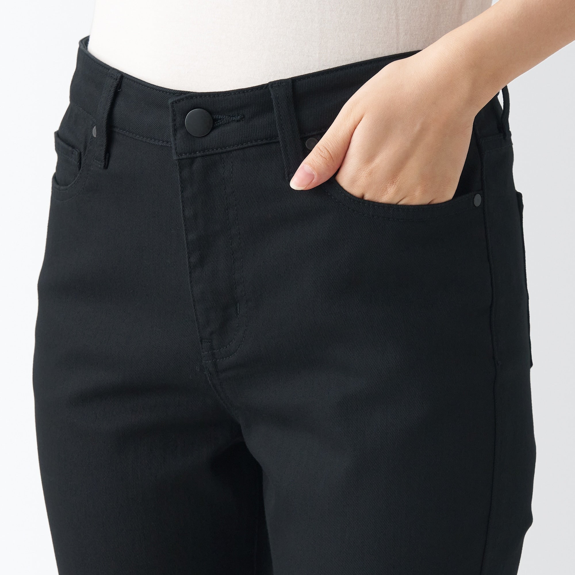 Women's Super Stretch Denim Skinny Pants Black (L 30inch / 75cm)