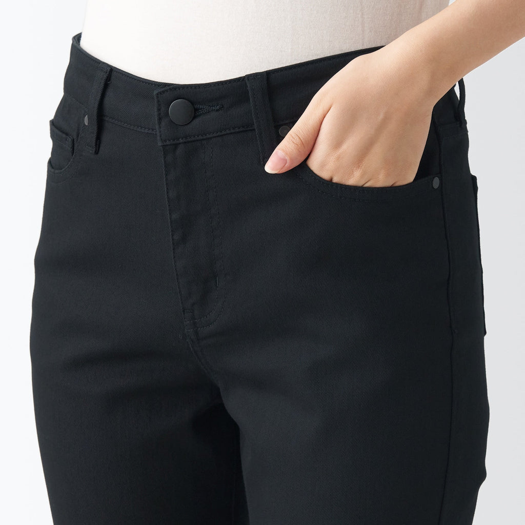 Women's Super Stretch Denim Skinny Pants Black (L 30inch / 75cm)