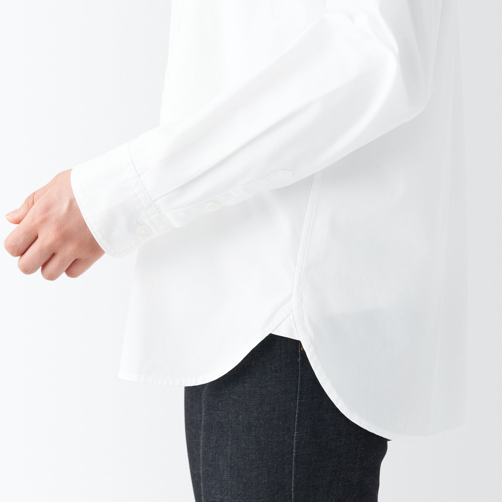 Women's Washed Broad Stand Collar Shirt