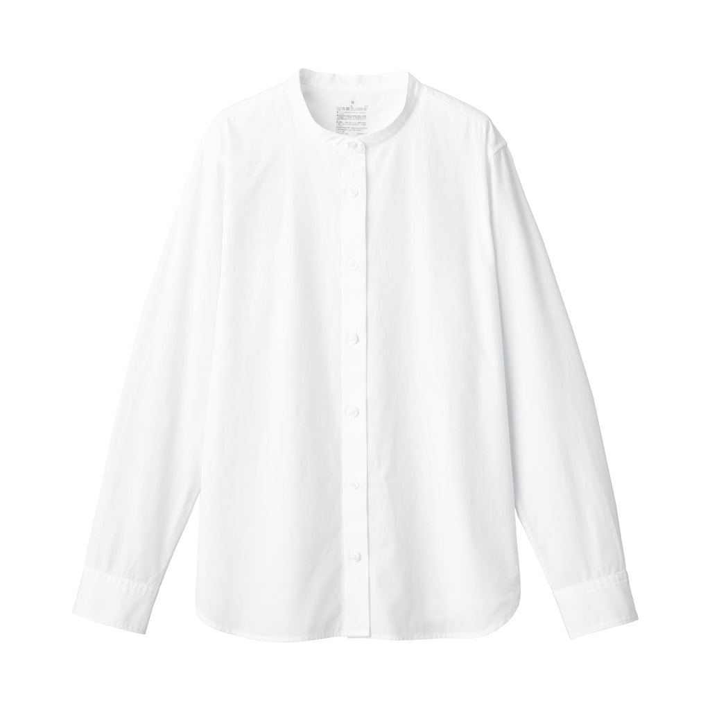 Women's Washed Broad Stand Collar Shirt