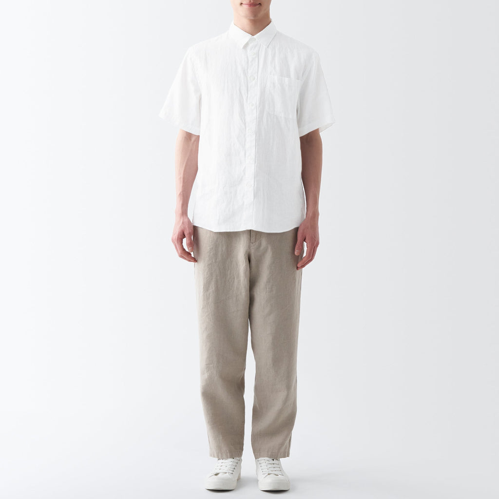 Men's Washed Hemp Short Sleeve Shirt