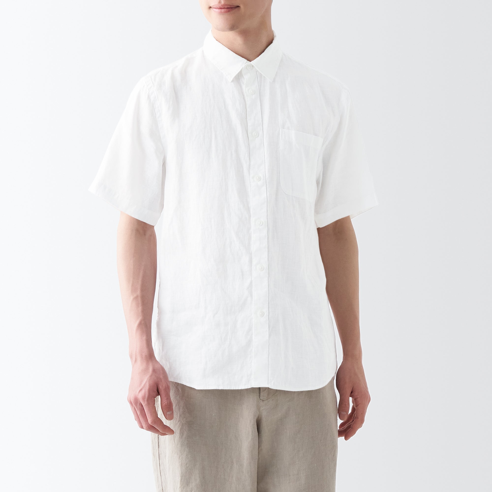 Men's Washed Hemp Short Sleeve Shirt