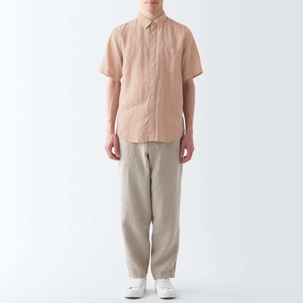 Men's Washed Hemp Short Sleeve Shirt