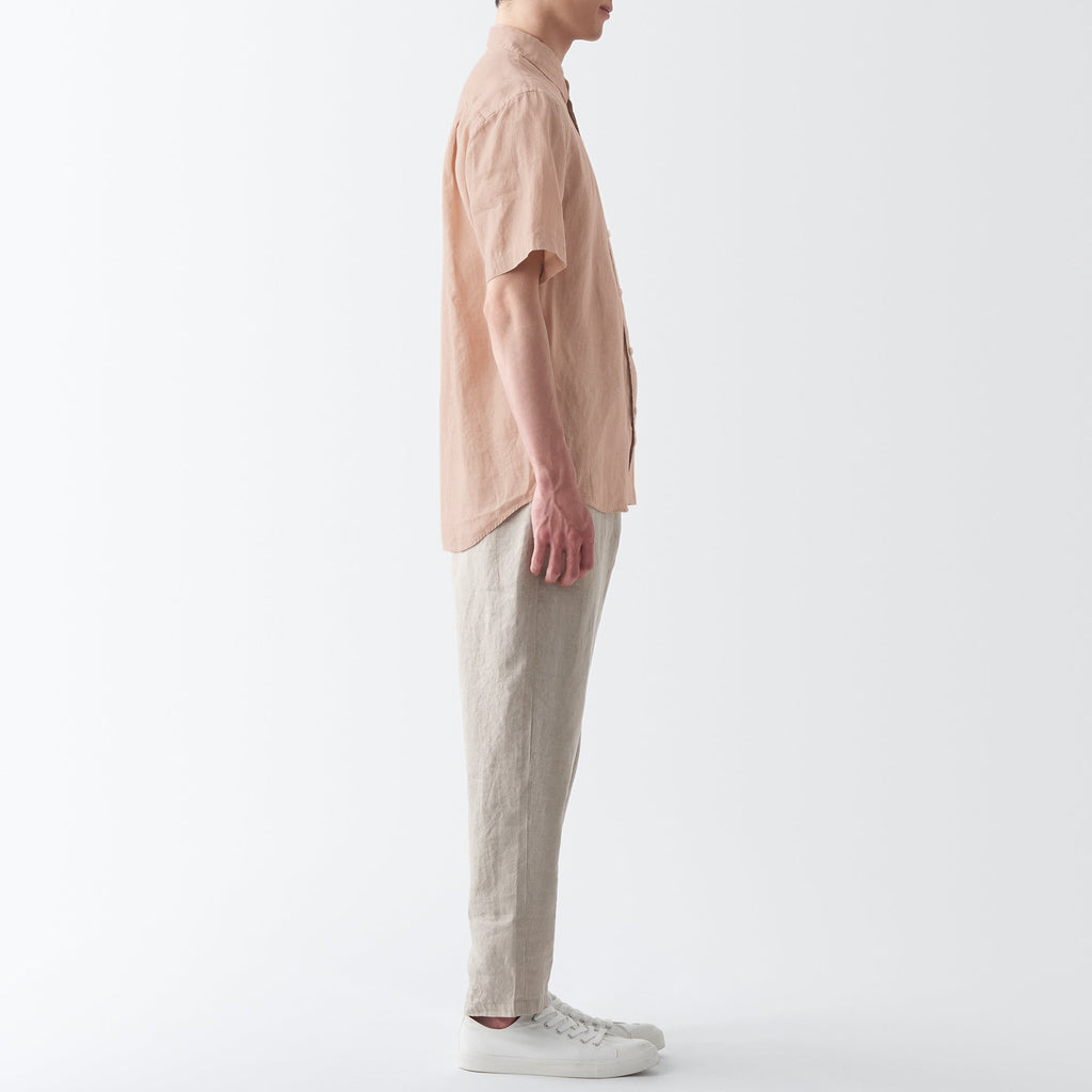 Men's Washed Hemp Short Sleeve Shirt