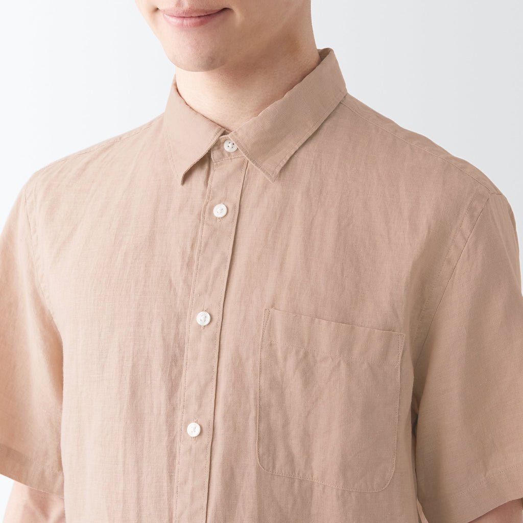 Men's Washed Hemp Short Sleeve Shirt