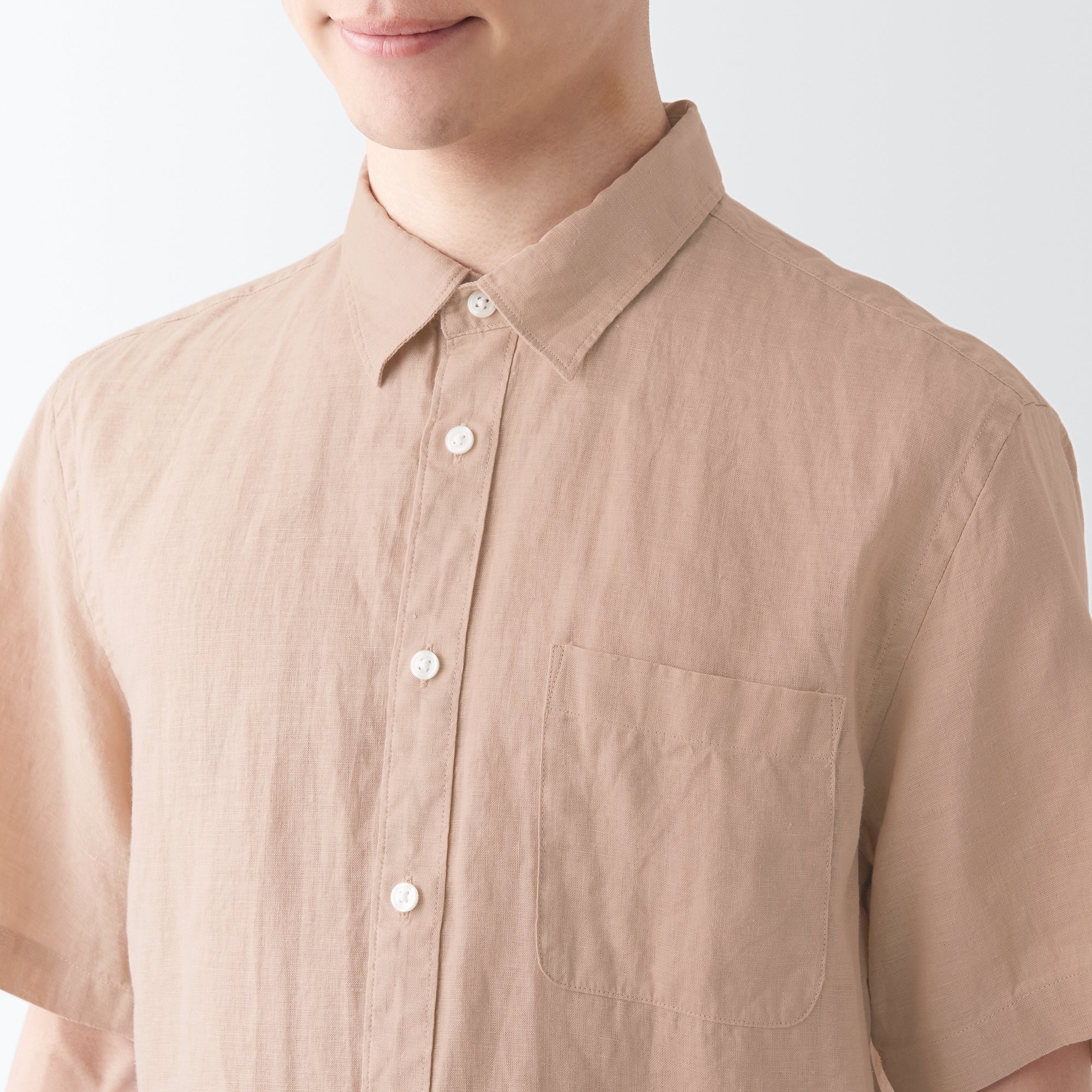 Men's Washed Hemp Short Sleeve Shirt