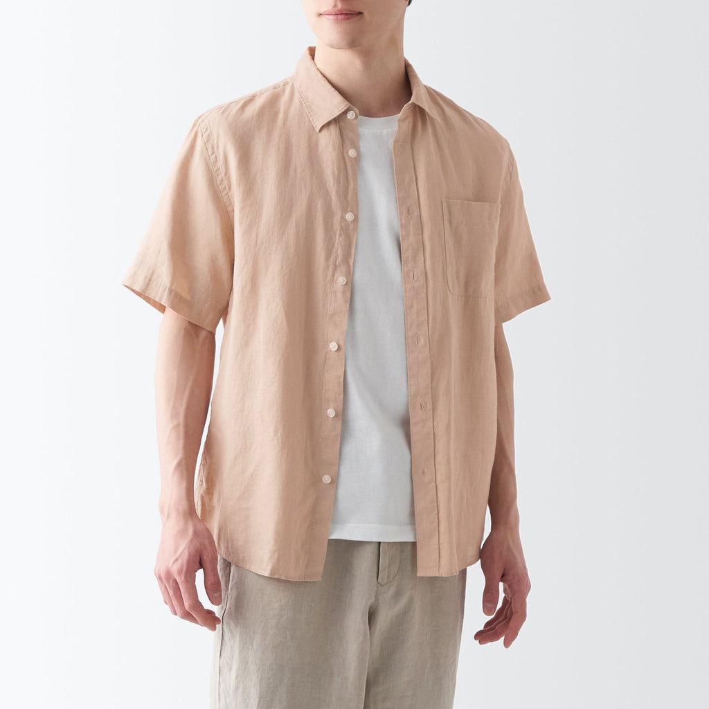 Men's Washed Hemp Short Sleeve Shirt