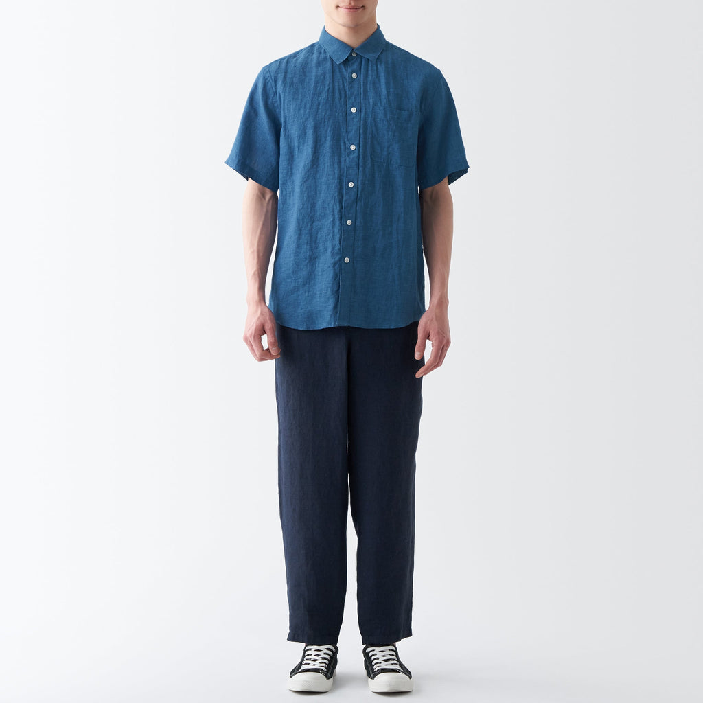 Men's Washed Hemp Short Sleeve Shirt