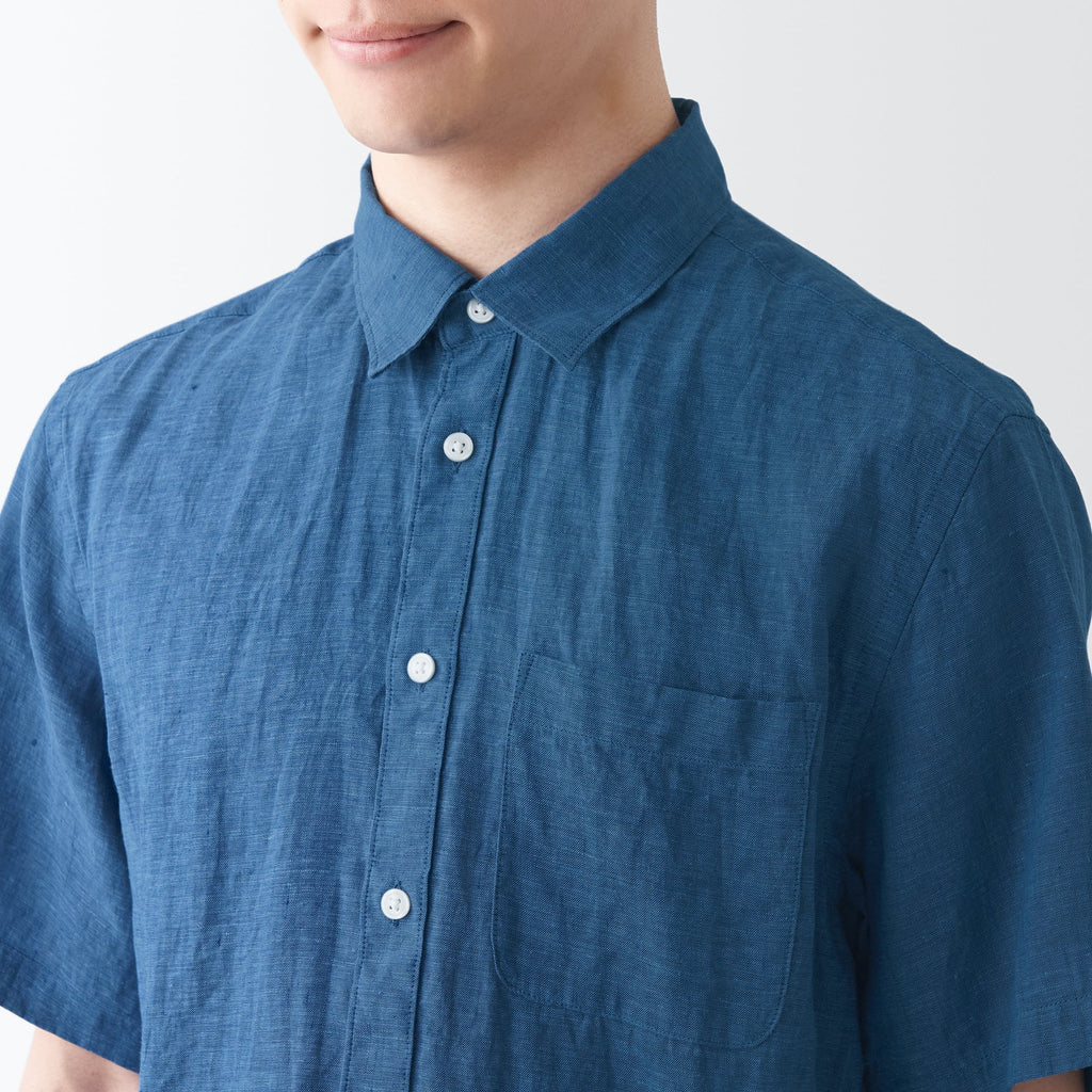Men's Washed Hemp Short Sleeve Shirt
