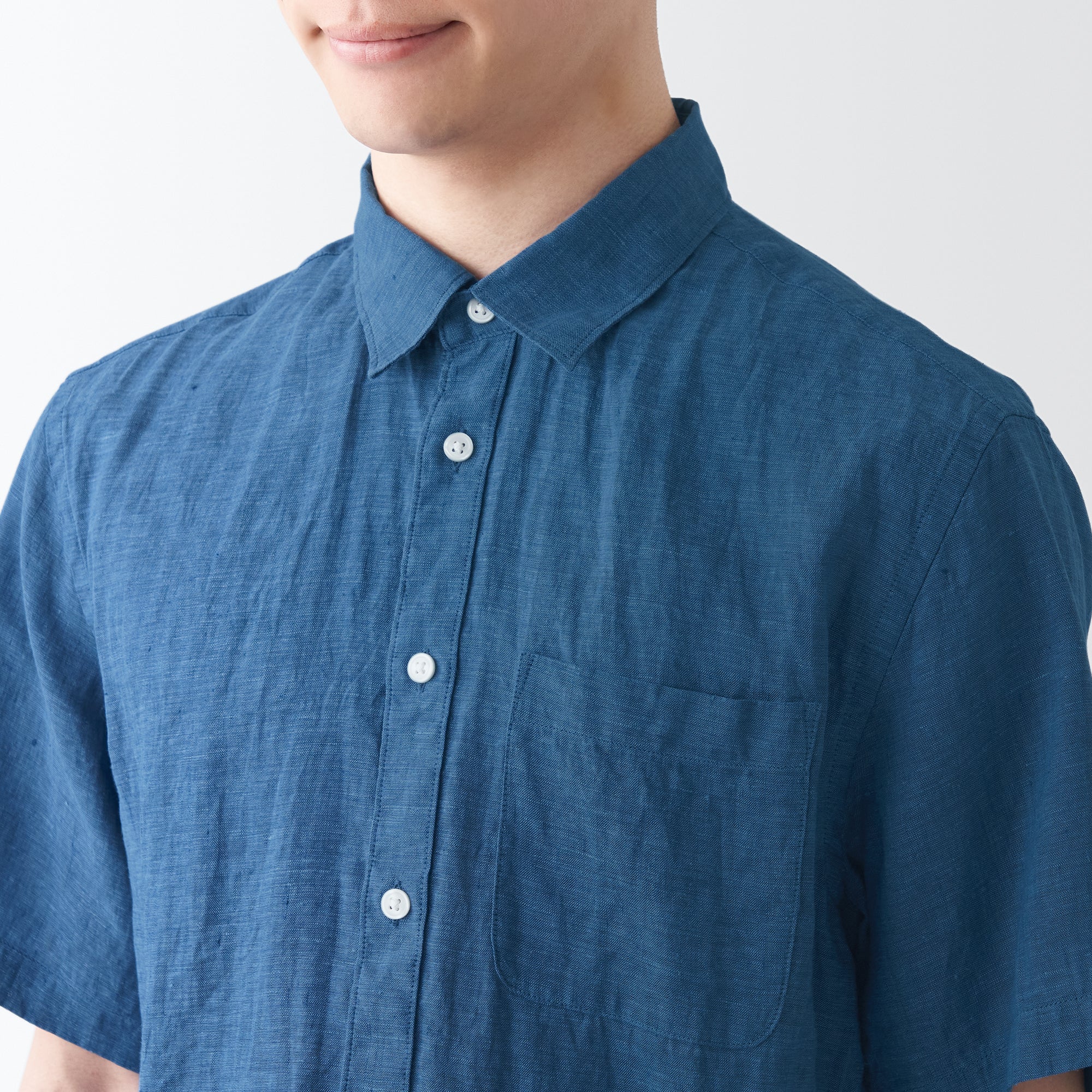 Men's Washed Hemp Short Sleeve Shirt