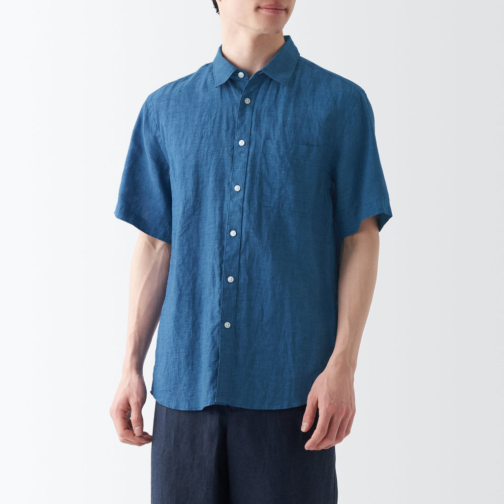 Men's Washed Hemp Short Sleeve Shirt
