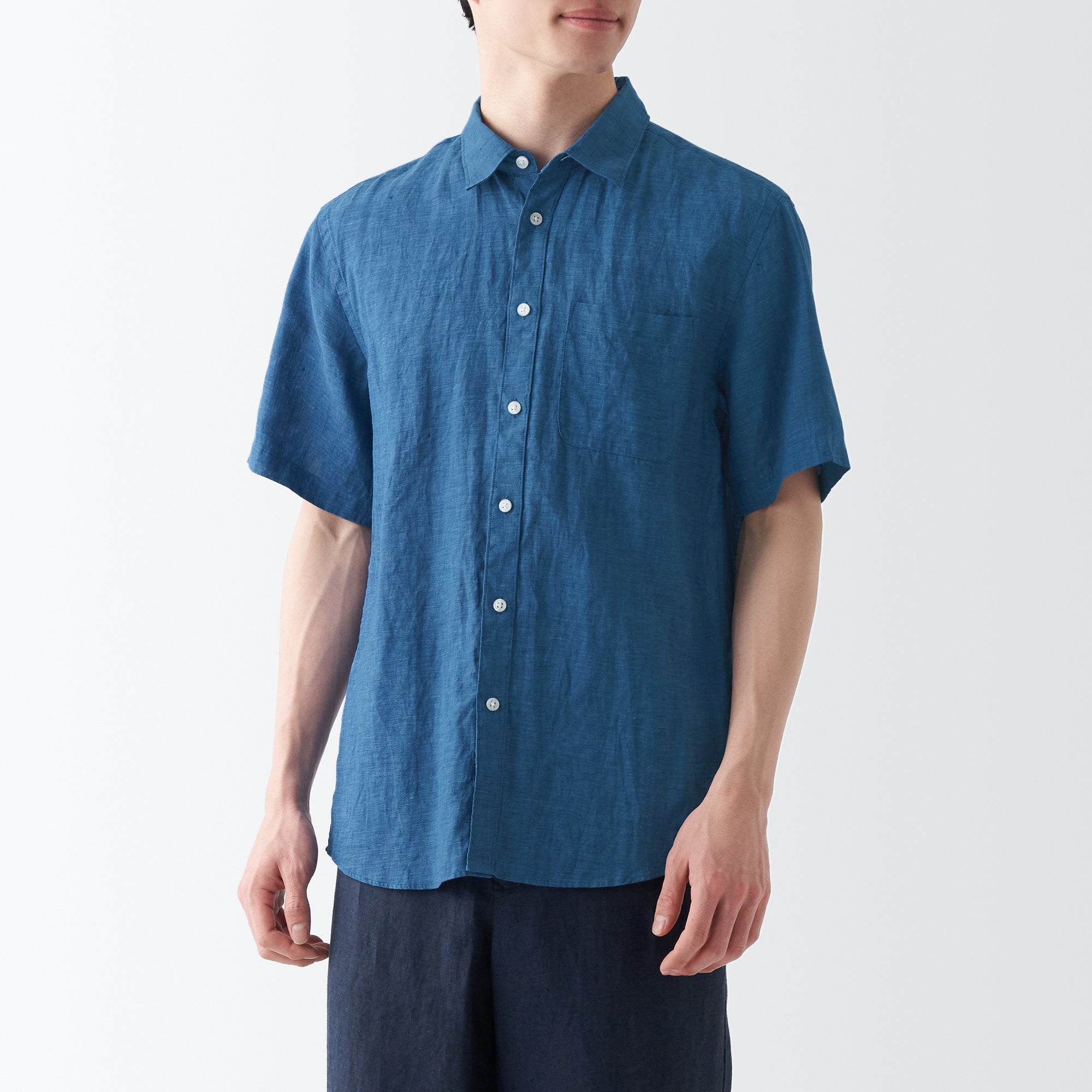 Men's Washed Hemp Short Sleeve Shirt