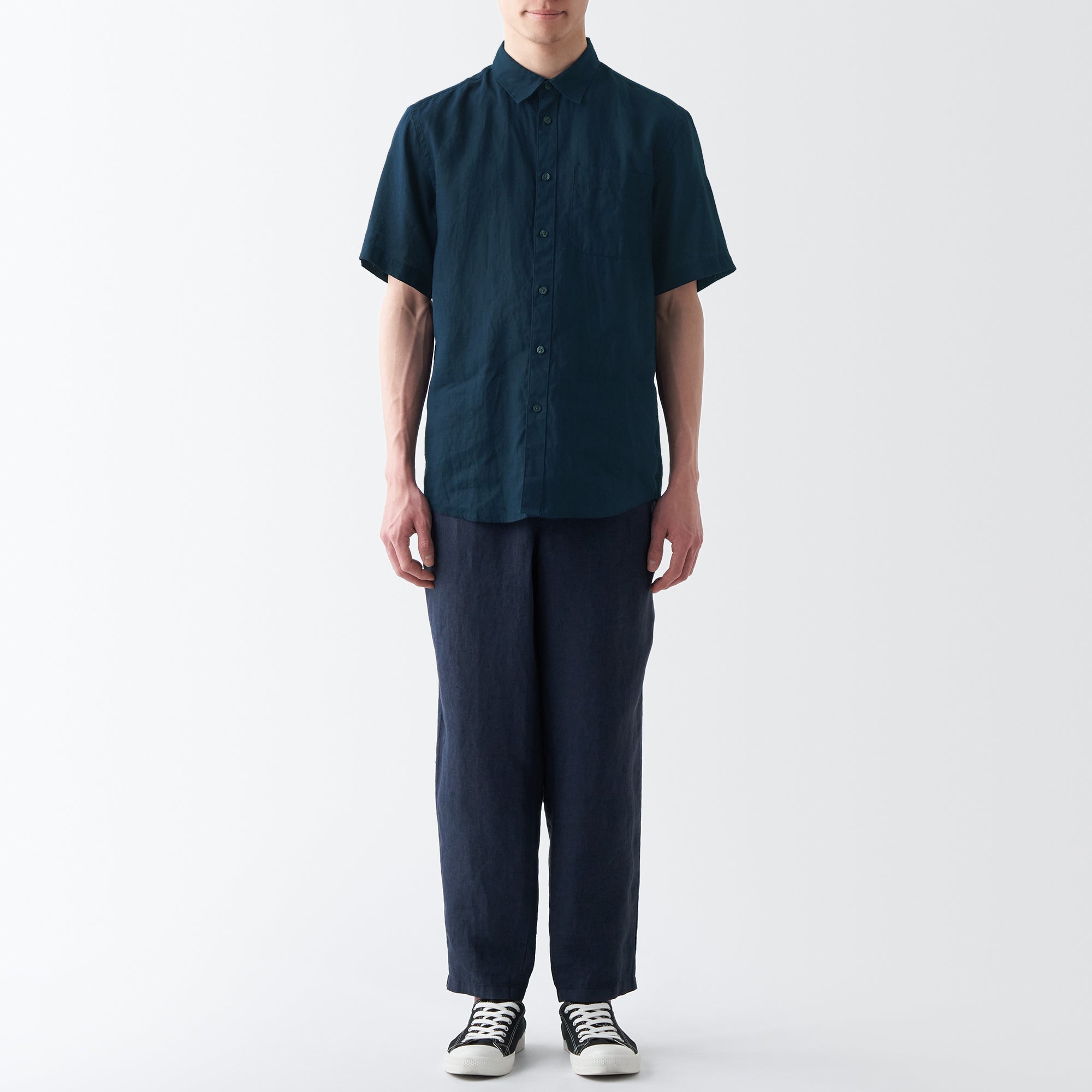 Men's Washed Hemp Short Sleeve Shirt