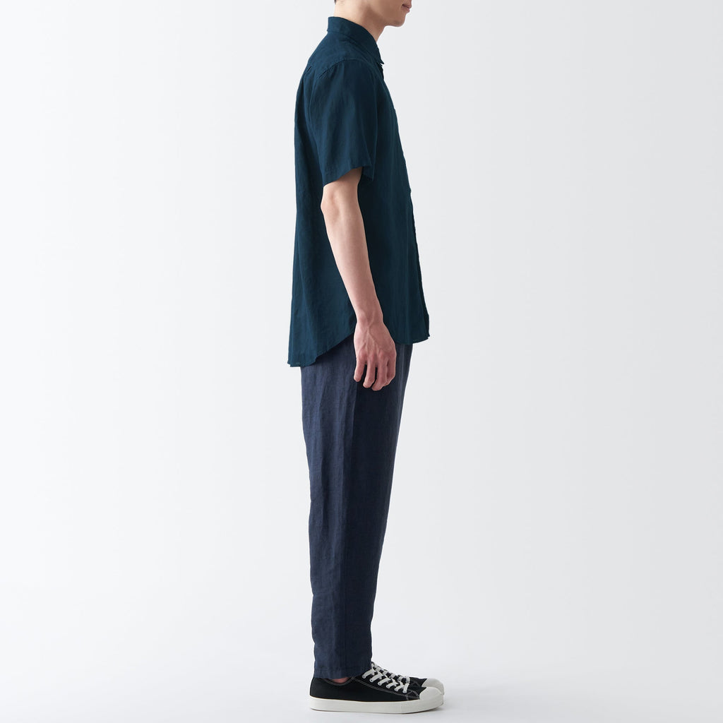 Men's Washed Hemp Short Sleeve Shirt