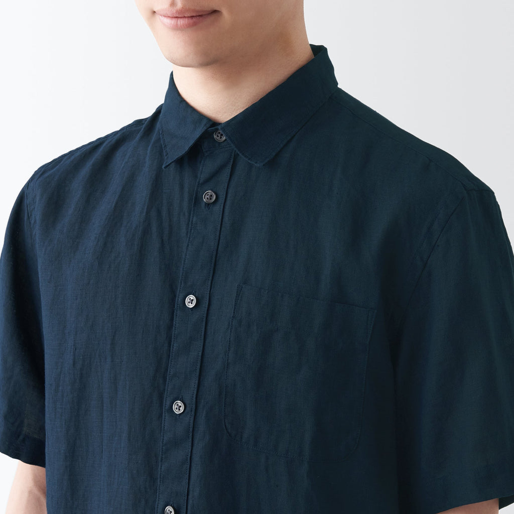Men's Washed Hemp Short Sleeve Shirt