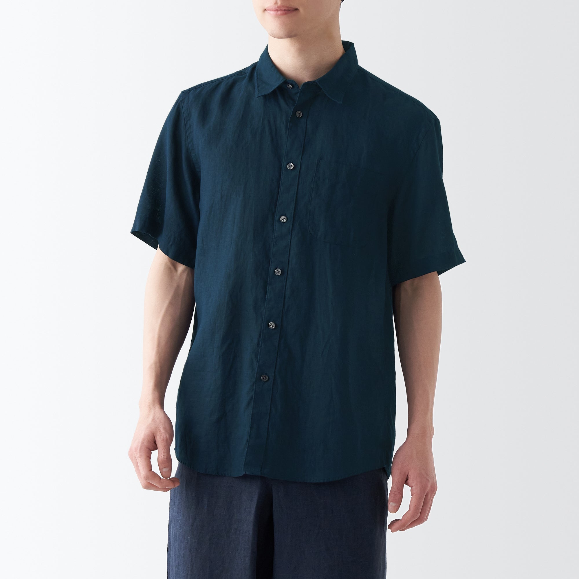 Men's Washed Hemp Short Sleeve Shirt