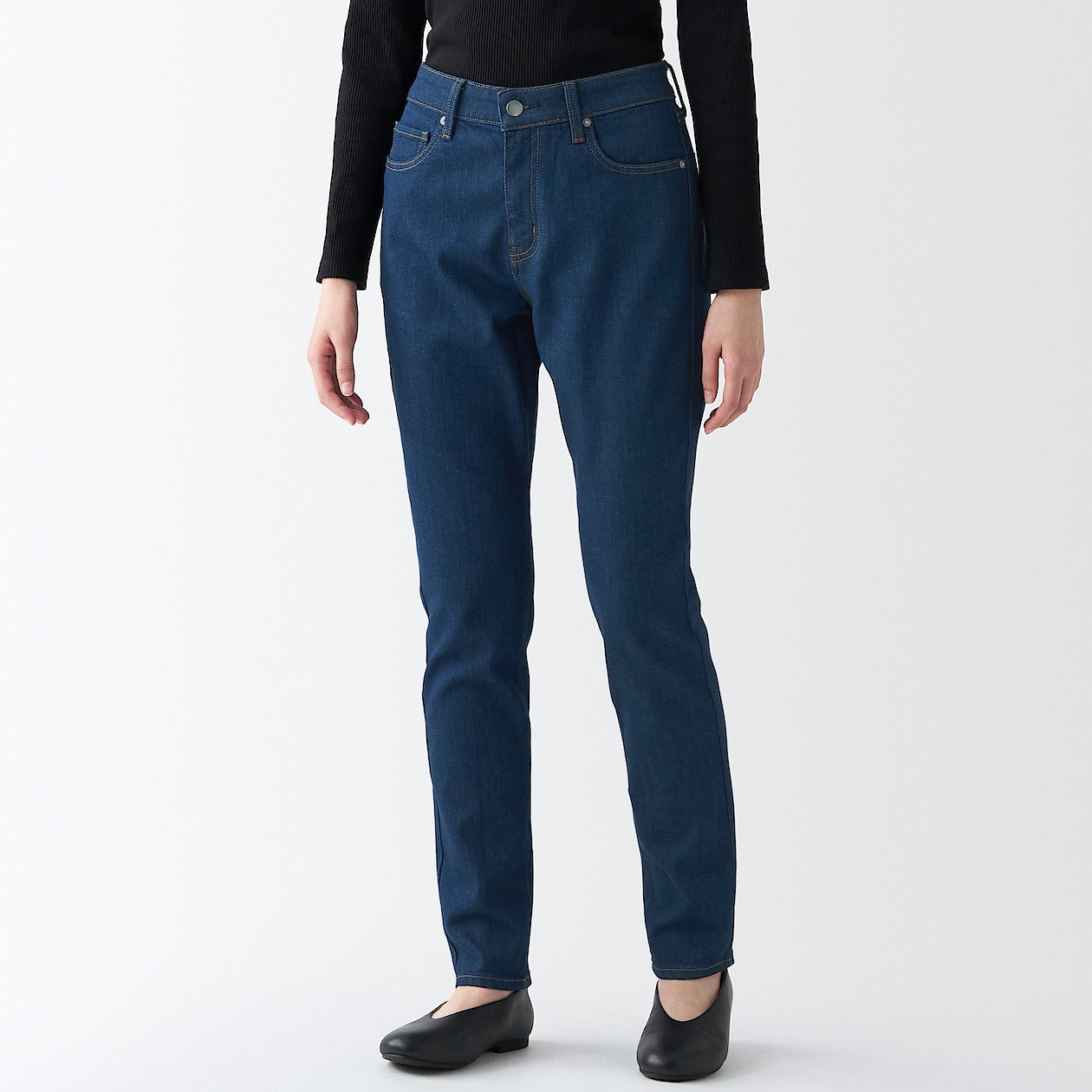Women's Stretch Denim Slim Pants Blue (L 30inch / 75cm)