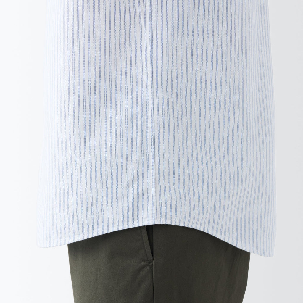 Men's Washed Oxford Button Down  Patterned Short Sleeve Shirt