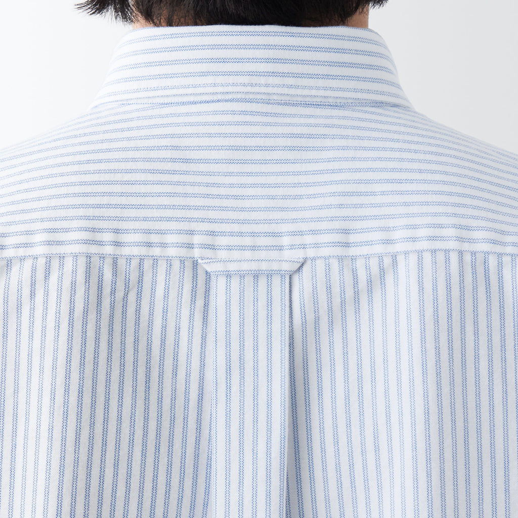 Men's Washed Oxford Button Down  Patterned Short Sleeve Shirt