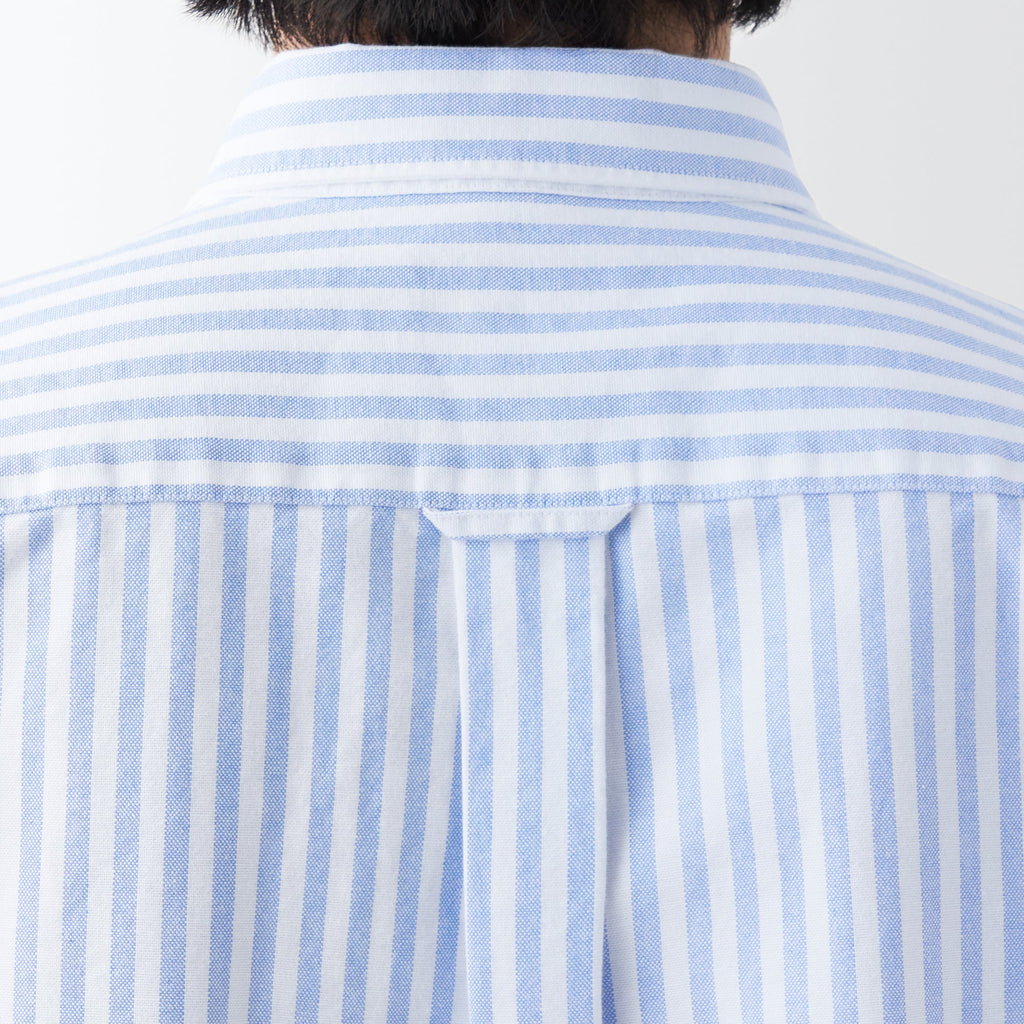 Men's Washed Oxford Button Down  Patterned Short Sleeve Shirt