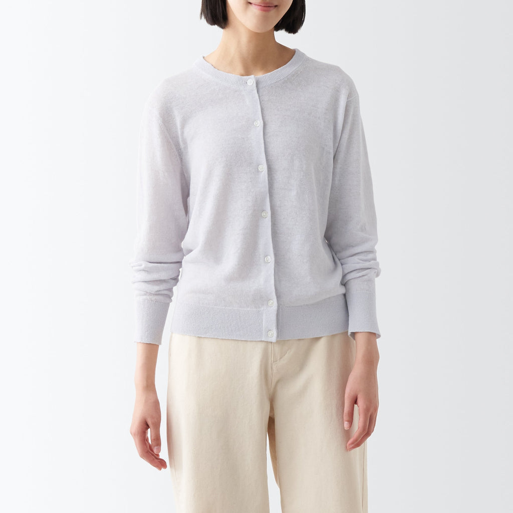 Women's Hemp Crew Neck Cardigan