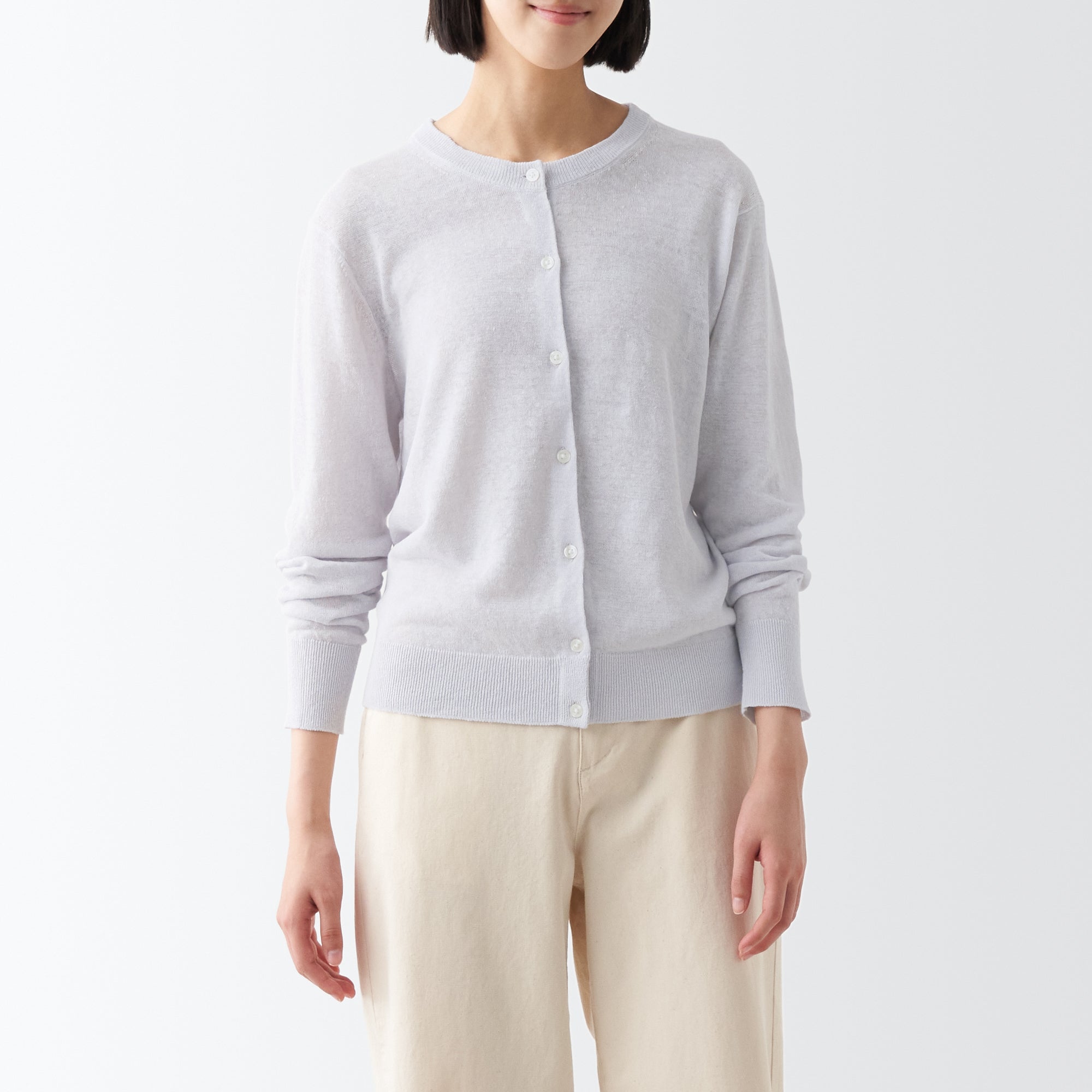 Women's Hemp Crew Neck Cardigan