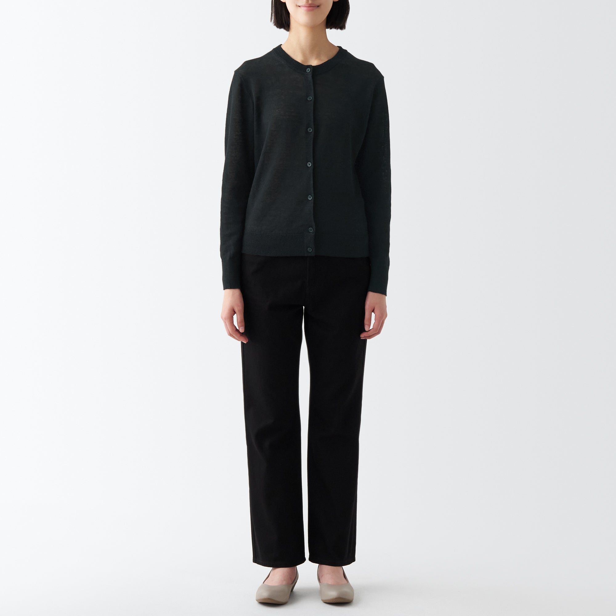 Women's Hemp Crew Neck Cardigan