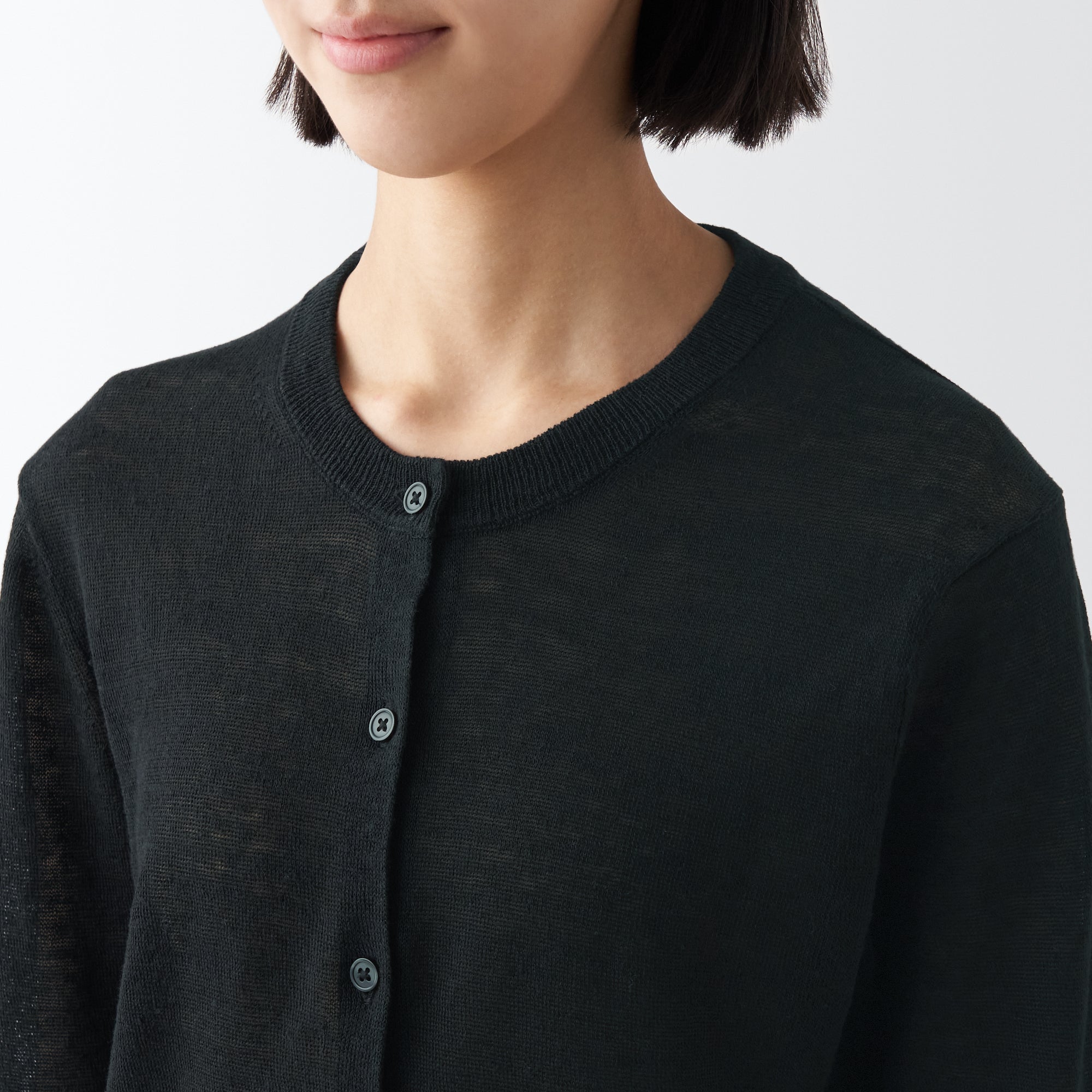 Women's Hemp Crew Neck Cardigan