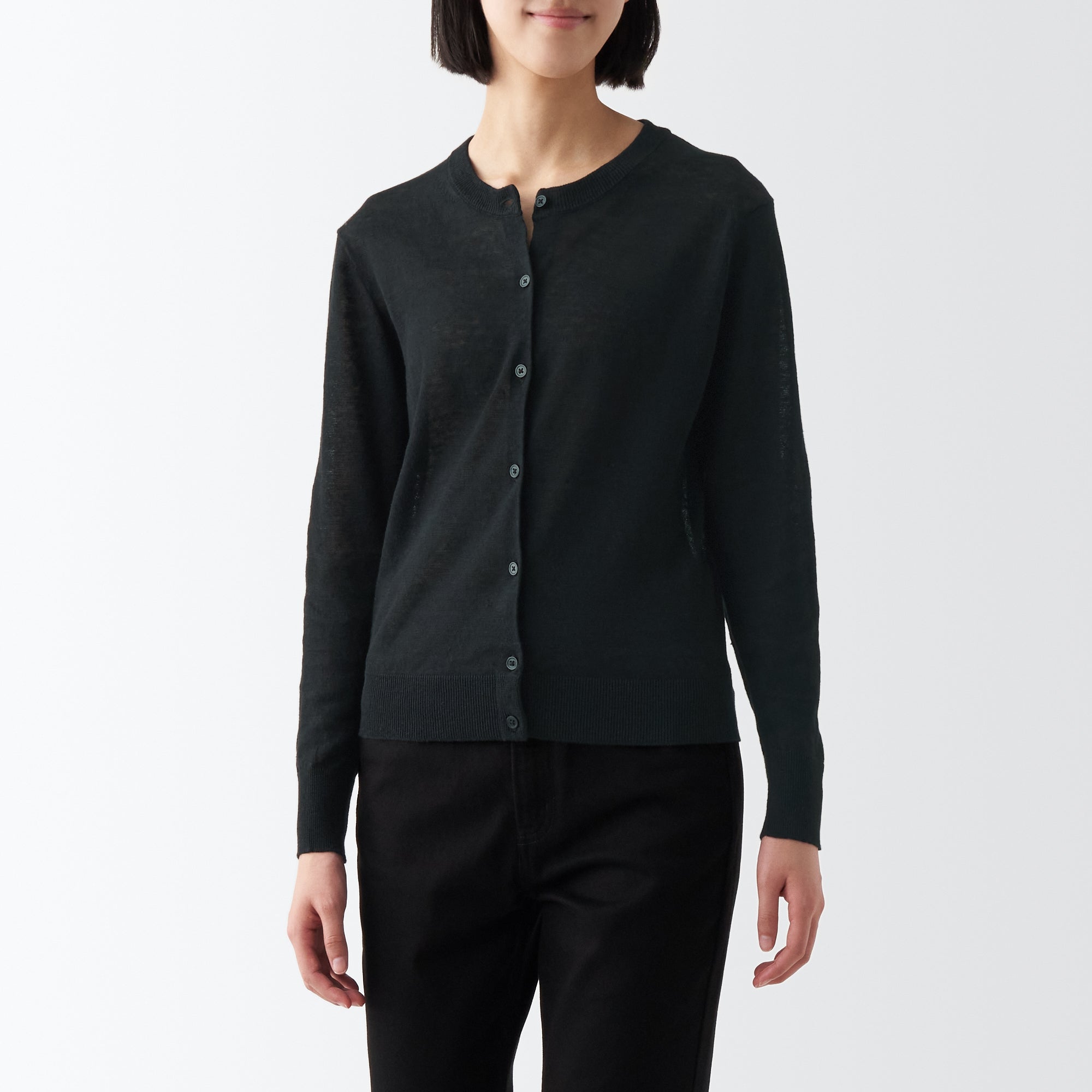 Women's Hemp Crew Neck Cardigan