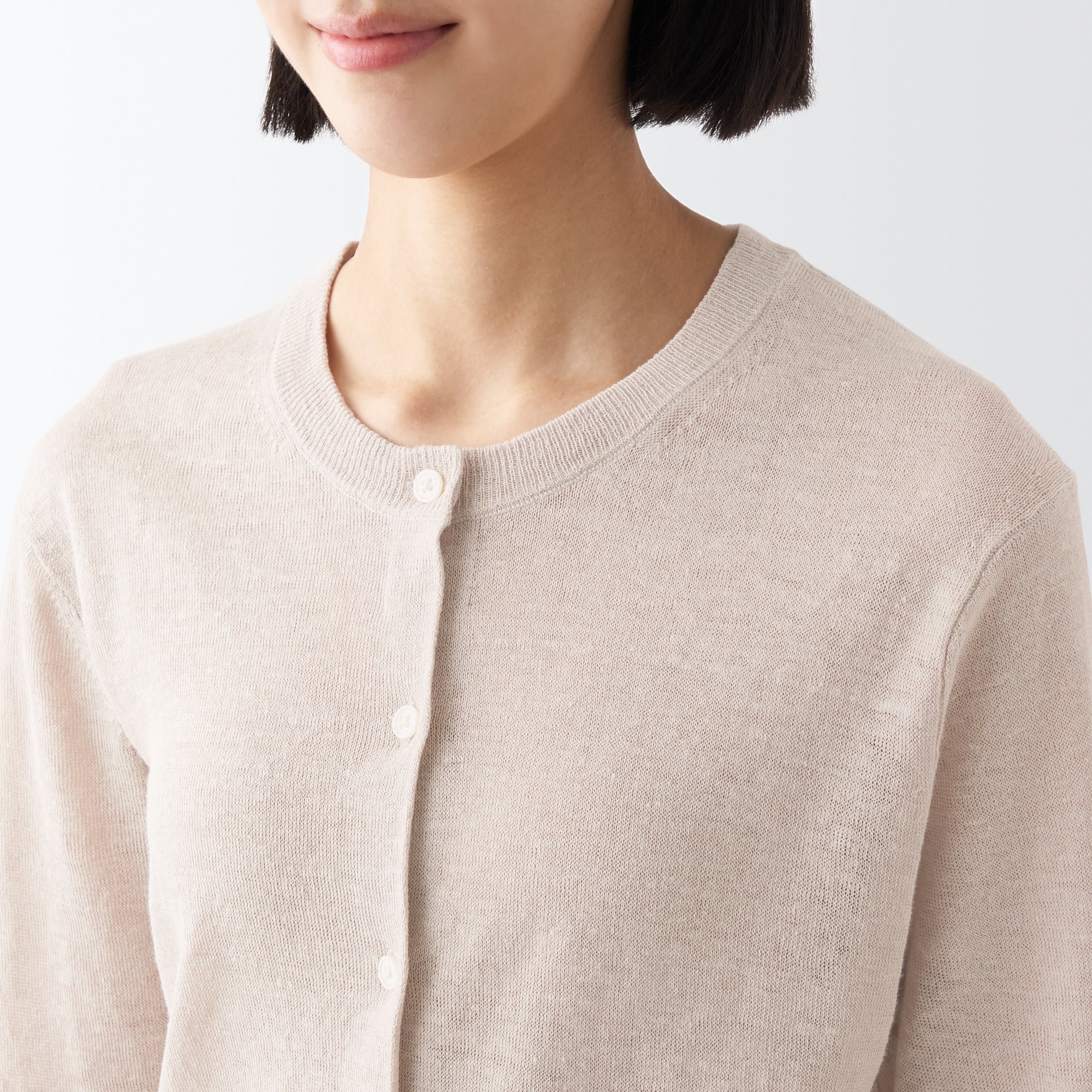 Women's Hemp Crew Neck Cardigan