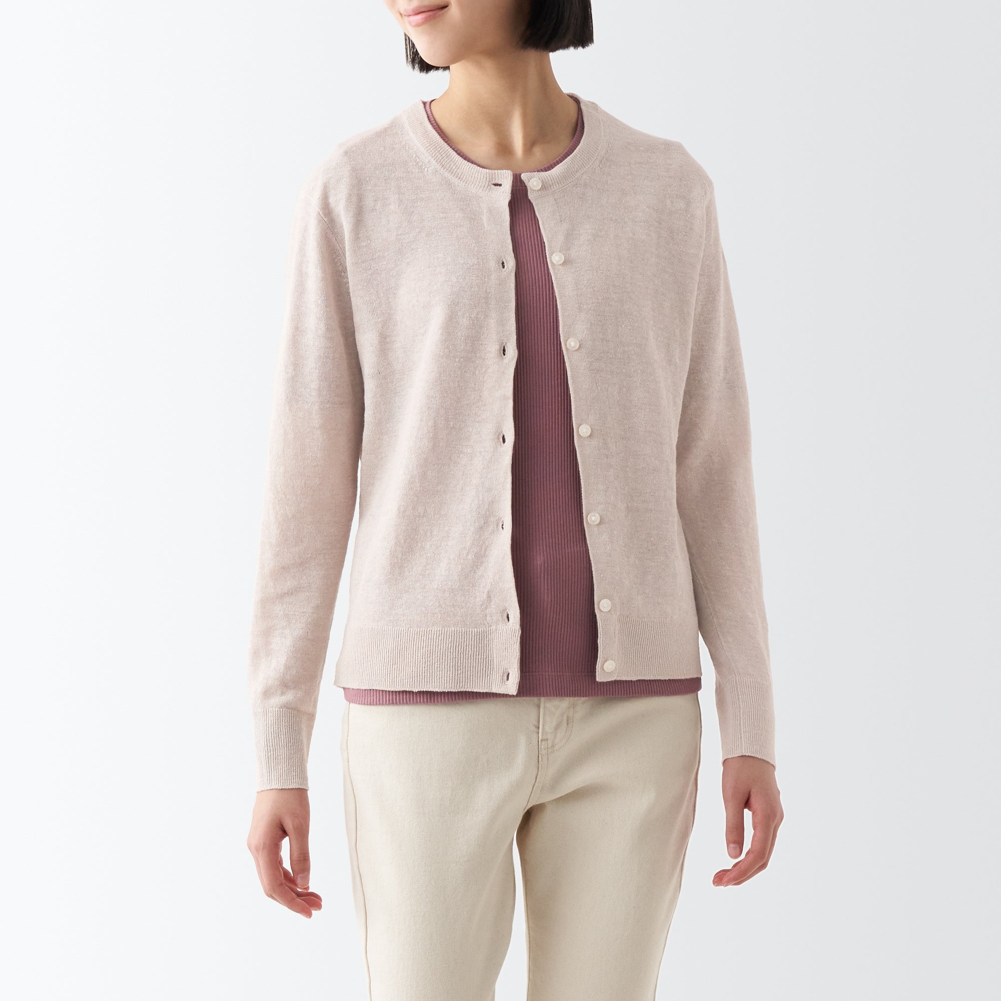 Women's Hemp Crew Neck Cardigan