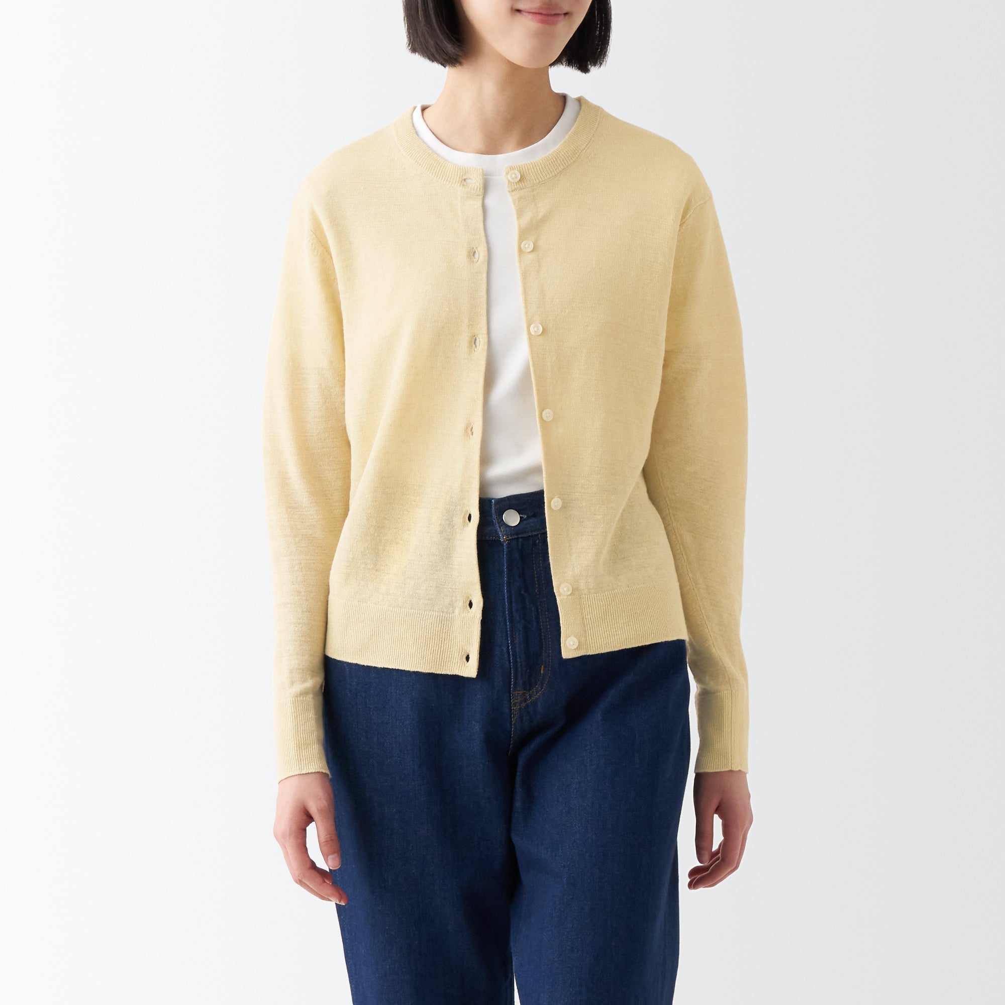 Women's Hemp Crew Neck Cardigan