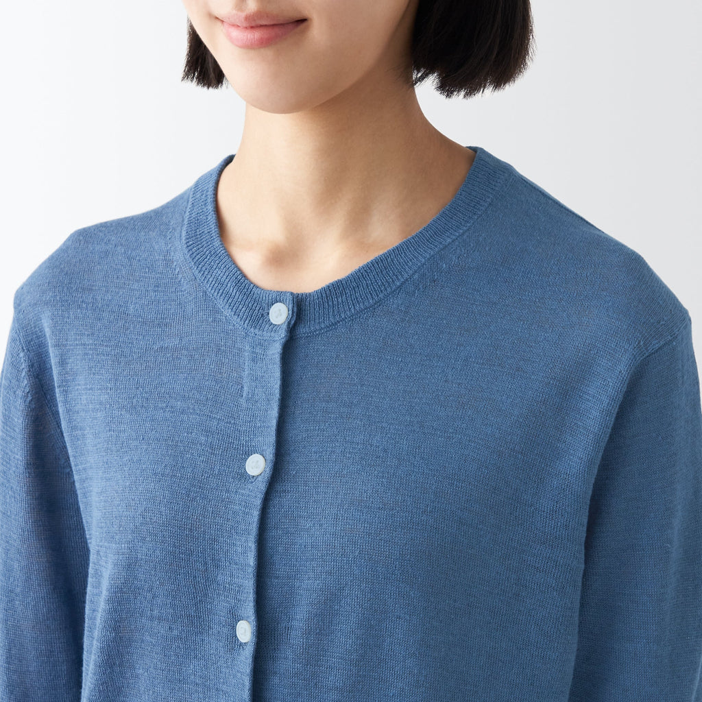 Women's Hemp Crew Neck Cardigan