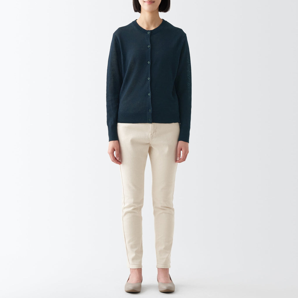 Women's Hemp Crew Neck Cardigan