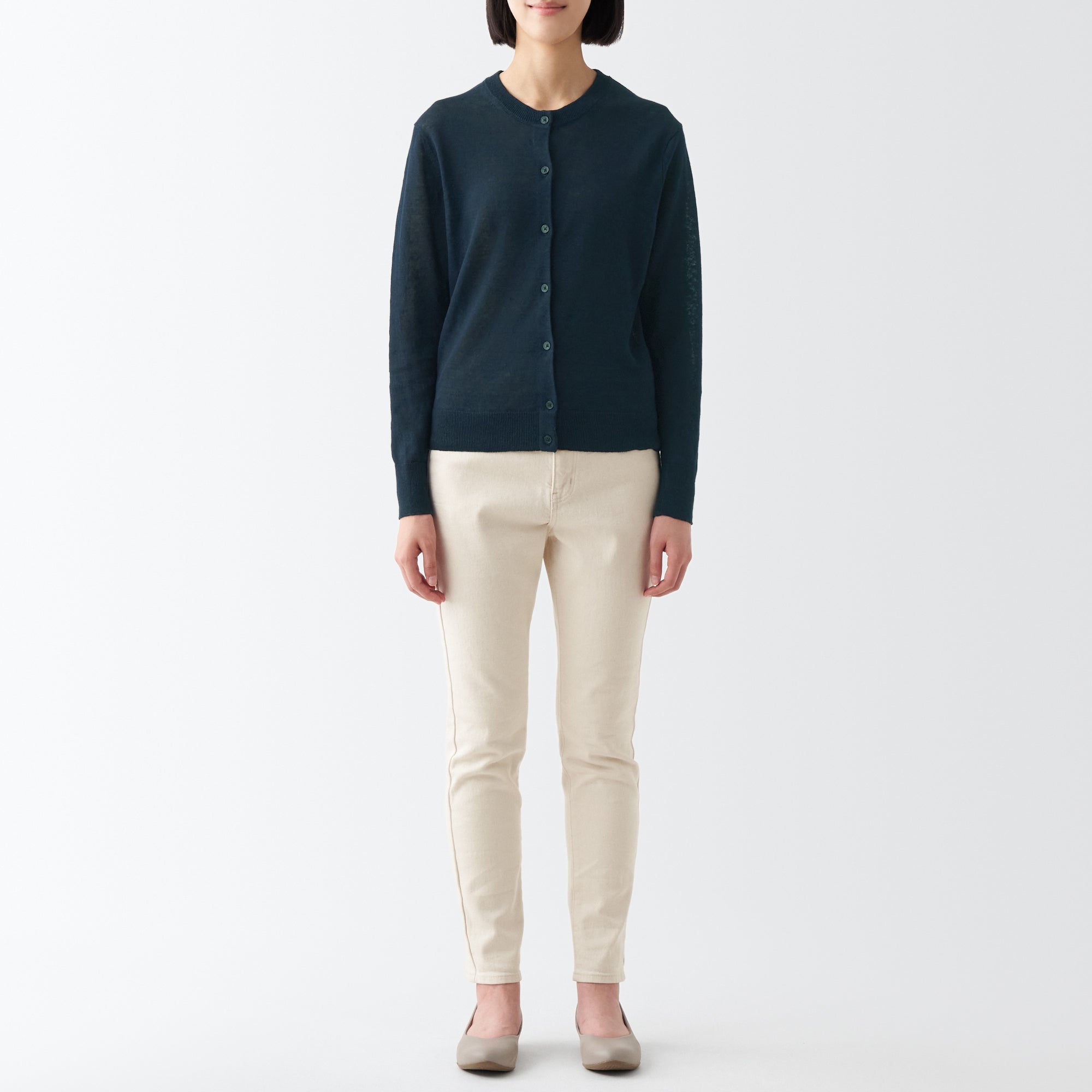 Women's Hemp Crew Neck Cardigan