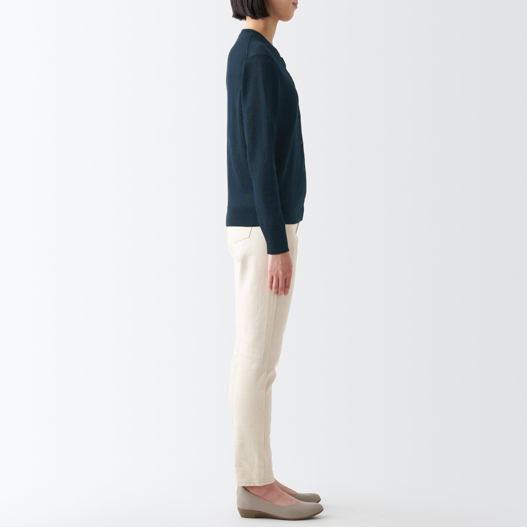 Women's Hemp Crew Neck Cardigan