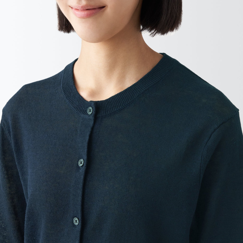 Women's Hemp Crew Neck Cardigan