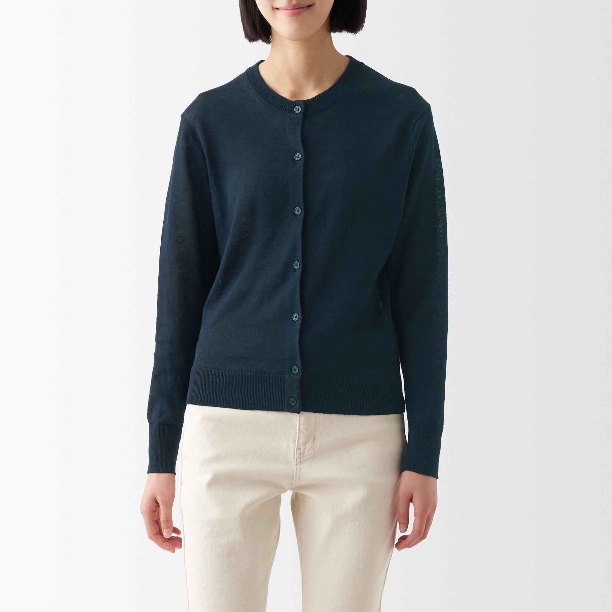 Women's Hemp Crew Neck Cardigan